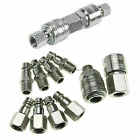 10 connecteurs de ligne d'air 1/4 BSPP, accessoires de tuyau de compresseur, kit de raccords mâle-femelle, jeu de raccords en acier nickelé