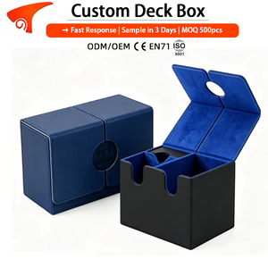 Boîte de rangement portable en cuir PU 160+ avec tiroir à dés, étui de rangement premium pour cartes à collectionner MTG Commander YuGiOh TCG CCG - Product Image 1