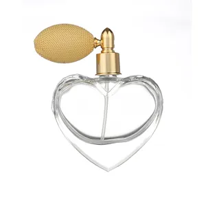 Perfume personalizable con forma de corazón, botella pulverizadora transparente con forma de corazón, 75 Ml