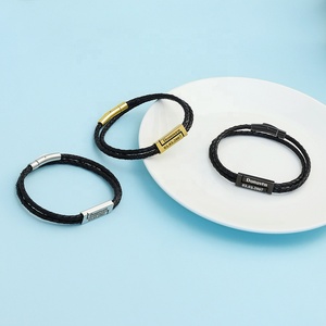 Vente <span class=keywords><strong>En</strong></span> gros <span class=keywords><strong>Bracelet</strong></span> <span class=keywords><strong>En</strong></span> Acier Inoxydable 2022, <span class=keywords><strong>Bracelet</strong></span> <span class=keywords><strong>En</strong></span> cuir Double couche personnalisé pour hommes - Product Image 1