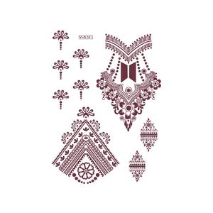 Autocollants de tatouage au henné à motif floral marron personnalisé, papier imperméable imprimé, tatouage temporaire à transfert d'eau pour femmes - Product Image 3