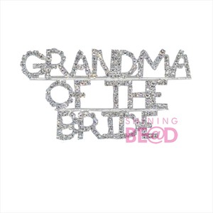 Mode lettres épinglette mère du marié nom personnalisé mot/lettre grand-mère <span class=keywords><strong>de</strong></span> la mariée cristal strass broches broche - Product Image 3