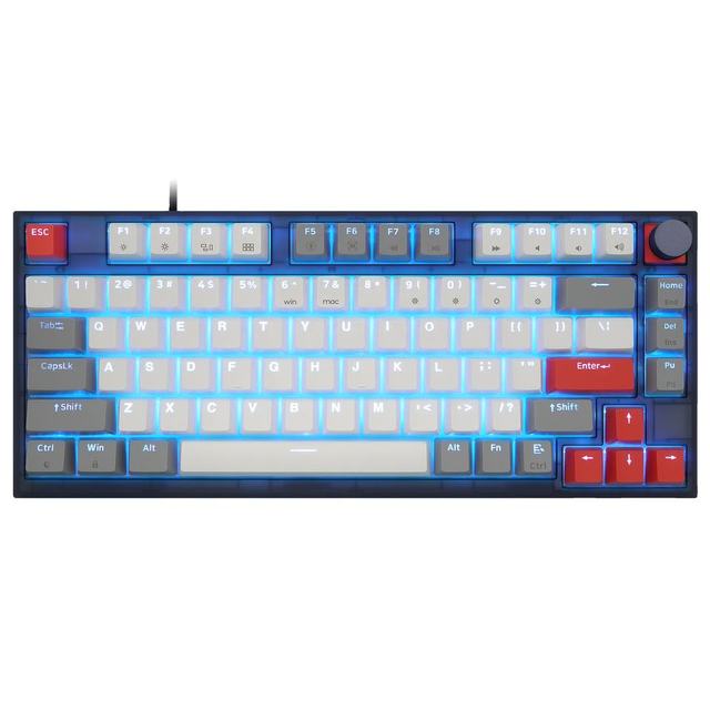 Skyloong GK75 Optical Switches Ice Blue Light Hot Swappable Wired Gaming Keyboard with Manufacturer