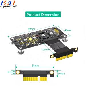Fabriek Groothandel Pci-e 3.0 4x Pcie X4 Naar Ngff <span class=keywords><strong>M</strong></span>.2 Sleutel-<span class=keywords><strong>M</strong></span> Sleutel B + <span class=keywords><strong>M</strong></span> 2280 M2 Nvme Ssd Adapter Kabel 10Cm Koelventilator - Product Image 2