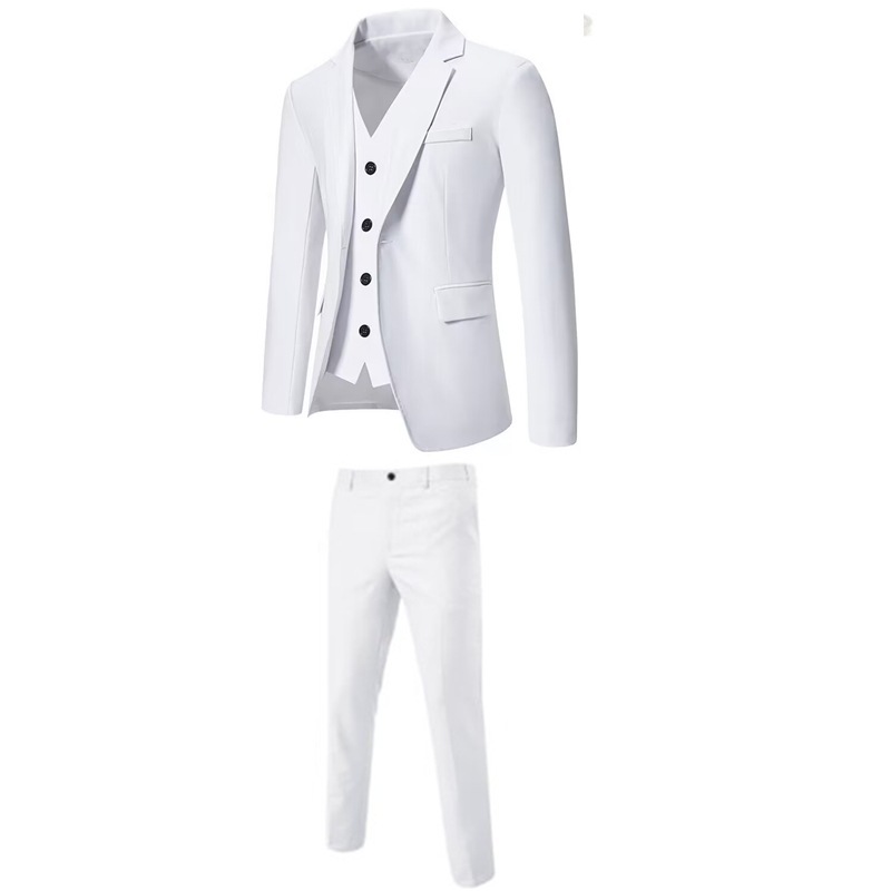 Gilet et pantalon de costume blanc