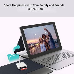 <b>USB</b> Type C 2-in-1 <b>SD</b> <b>Card</b> Reader White Hub Otg Micro Multiport Compatible TF Camera Memory <b>Adapter</b> for Phones Pad Phone - Product Image 5