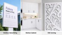 Panneau en mousse PVC blanc brillant pour impression de panneaux publicitaires, matériaux de décoration de panneaux de cabinet haute résistance