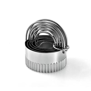 Set di Tagliabiscotti per Pasqua, <span class=keywords><strong>Halloween</strong></span> e Natale, Quadrati e Ondulati, in Acciaio Inox di Grado Alimentare, Ecologici, con Anello Rimovibile - Product Image 1