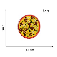 Nouvelle Écusson en Toile Brodé Personnalisé en Forme de Tranche de Pizza, Thème Alimentaire, Adhésif Thermocollant pour Casquettes, Maillots de Basketball, Multi-usages