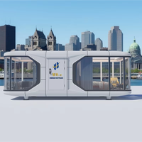 Conteneur modulaire à structure en acier de conception moderne maison capsule spatiale préfabriquée personnalisée