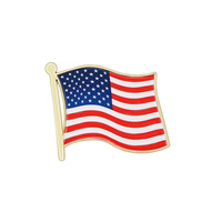 Pin de Solapa Esmaltado con Bandera Nacional Personalizada, Broche Metálico para Campaña Electoral, MOQ Bajo