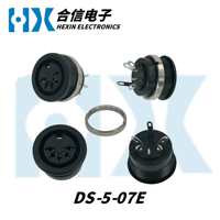 Connecteur circulaire vertical HX Factory Direct DS-5-07E, prise DIN femelle 5 broches, montage sur circuit imprimé, 5 cœurs