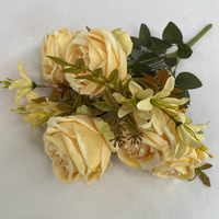Composition florale artificielle de 9 roses lys, décoration murale végétale, ornement de table intérieur, accessoire photo, Thanksgiving