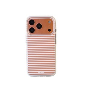 เคสโทรศัพท์ลายทางแบบโปร่งแสงสองชั้นสไตล์เกาหลี สำหรับ iPhone17ProMax iPhone16 iPhone15 iPhone14 สำหรับผู้หญิง - Product Image 4