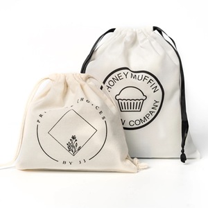 Custom Logo Printed White Cotton Canvas <b>Dust</b> <b>Bag</b> for Baby Shoe High Quality Cotton Drawstring Packaging Pouch for Shoe - Product Image 3