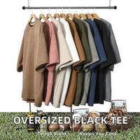 Camisetas de Gamuza Gruesa Casuales para Hombre, Negras, Extra Grandes, Personalizadas con Bordado 3D, Antiarrugas, Ecológicas, Precio Económico