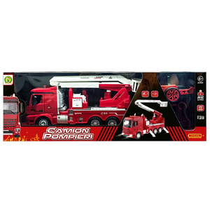 Camion de pompiers RC à l'échelle 1:29 avec lumières et sons pour enfants de 6 ans et plus - Product Image 2