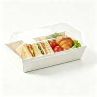 Barquettes alimentaires jetables en papier avec couvercle transparent pour plats à emporter, événements de restauration rapide, pique-niques et traiteurs