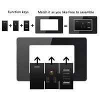 Enchufe de Pared Inteligente con 3 Tomas de Corriente USB Tipo C de 20W con Carga Rápida, Estándar Americano y Tailandés, Cristal Templado, 3A, para México