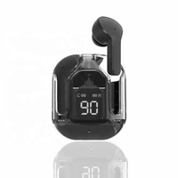 Écouteurs sans fil UltraPods TWS Air 31 de haute qualité, avec coque transparente, son stéréo, affichage numérique LED et faible latence TWS