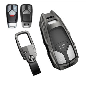 เคสฝาปิดกุญแจรถโลหะพร้อมพวงกุญแจใช้ได้กับ Q7 A4 <span class=keywords><strong>Audi</strong></span> Q5 TT A3 A6 SQ5 R8 S5 Quattro 2017 UP - Product Image 1