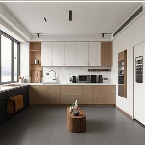 Muebles Inteligentes Personalizados 2025, Gabinetes de Cocina Pintados de Diseño Moderno con Puerta de Vidrio - Product Image 5