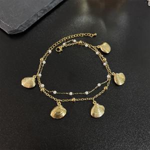 नई डिजाइन 2 परतों समुद्री जीवन मोती श्रृंखला समुद्र तट मछली शेल मछली स्टार डॉल्फिन चार्म्स स्टेनलेस स्टील महिला - Product Image 3