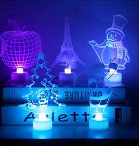 Creative 3D Acrylic Christmas Tree Night <strong>Light</strong> Led Multicolor <strong>Table</strong> Lamp Christmas Decoration - Product Image 1