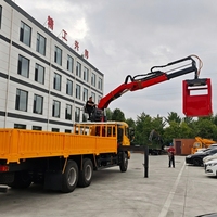 Grue de levage pour camion 8t, grue à bras télescopique hydraulique, grue à grappin pour briques à vendre