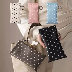 Korean Fashion PU Leather Sunglasses Case Portable Self-Closing Eyeglasses Pocket with Keychain Soft Glasses Holder Travel <b>Gift</b> - Product Image 1