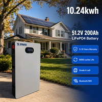 SAMAS Vente en gros Batterie murale LiFePO4 10kWh 51.2V 200Ah Powerwall CAN RS485 Stockage d'énergie domestique pour système solaire hybride