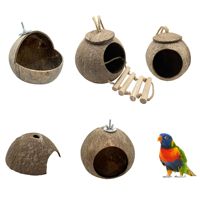 Natürliche Kokosnussflocken-Vogelnester & Papageienbetten mit Tigerstreifen-Pfingstrosen-Design für Nistplätze von Nymphensittichen und Hamstern