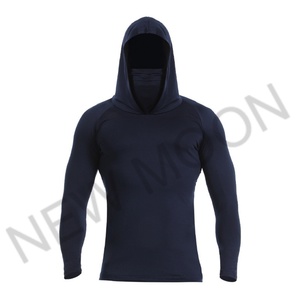 เสื้อฮู้ดตกปลาแบบมีฮู้ด ป้องกันรังสียูวี สีพื้น โพลีเอสเตอร์ สกรีนโลโก้ได้ตามต้องการ SPF 50 UPF 50 - Product Image 3