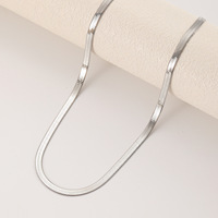 Chaîne plate en acier inoxydable MW, style hip-hop, fine, à maillons serpent, simple, unisexe, plaquée or 18 carats