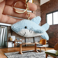 Crochet petit Amigurumi peluche mer créature baleine porte-clés Kawaii macramé baleine porte-clés doux océan animaux jouets et porte-clés
