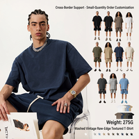 T-shirt oversize en coton lavé pour homme, style streetwear décontracté, été, OEM ODM