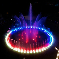 Fontaine interactive LED moderne en acier inoxydable de luxe pour l'extérieur, résistante au feu, pour plaza, parc, projet commercial