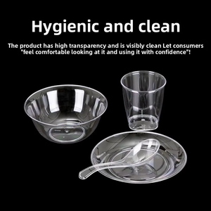 PS pha lê Bộ đồ ăn duy nhất phục vụ bát đĩa cup <span class=keywords><strong>Spoon</strong></span> Set đa chức năng Đảng tiêm đúc Set hình chữ nhật cho thực phẩm - Product Image 3