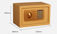 Coffre-fort 2002 en acier laminé à froid avec serrure électronique à code, certifié CE, clés d'urgence incluses, pour protéger les biens personnels, fixation murale