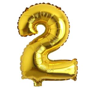 Disegni personalizzati festa di buon compleanno per bambini <span class=keywords><strong>palloncini</strong></span> lamina con numeri alfabetici in oro singolo da 16 pollici - Product Image 1