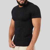 T-shirt de compression uni personnalisé pour hommes, idéal pour la musculation, coupe ajustée, séchage rapide, vêtement de sport actif