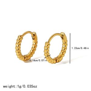 Huggie Earrings 18k <b>Gold</b> Plated Stainless Steel Minimalist Circular <b>Ring</b> Geometric Design Women Fashion Jewelry <b>Set</b> - Product Image 3