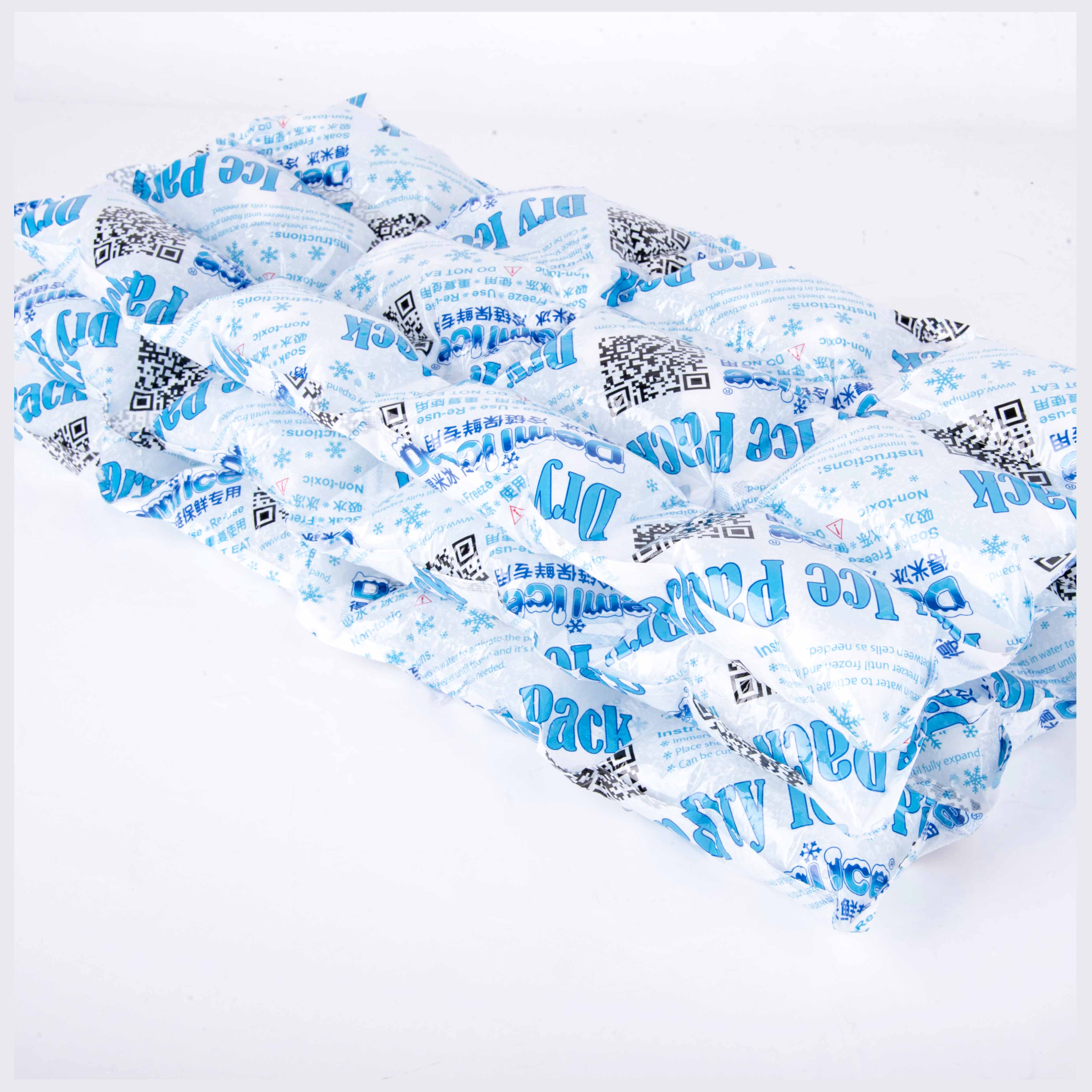 Customized Thermal Freeze Food Grade Water Injection Dry Ice Pack Sheet For Fish Cold Delivery Slim Disposable Ice Packs