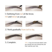 Crayon à sourcils double embout 2-en-1 avec brosse, kit de teinture pour sourcils imperméable longue tenue, crayon à sourcils professionnel avec brosse