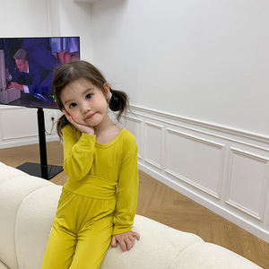 Ensemble Pyjama Taille Haute <span class=keywords><strong>2</strong></span> Pièces Style Coréen en Modal pour Enfants, Vêtements de Nuit Confortables pour Bébés Filles et Garçons de 1 à 8 <span class=keywords><strong>Ans</strong></span> (Collection 2026) - Product Image 2