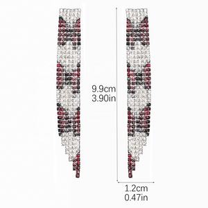 Boucles d'oreilles longues à pampilles pour femme, style mode, luxe, strass AB super scintillants, petits accessoires pour le visage - Product Image 2