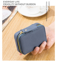 Trousse de maquillage souple et durable pochette porte-monnaie seau en cuir de luxe mini sac de rouge à lèvres cosmétique boîte avec miroir