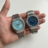 Montre à quartz pour homme, sport et affaires, en acier inoxydable 316L, avec logo personnalisé, cadran octogonal, étanche, affichage de la date, OEM, cadran personnalisé