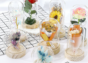 Eeuwige Rozen Koepel Luxe Cadeau Natuurlijke Eeuwigdurende Echte Ge conserveerde Bloem Glazen Kap Premium Glasvezel Product - Product Image 3