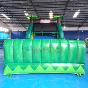 Structure gonflable commerciale de qualité supérieure pour fêtes en plein air, combo toboggan et parcours d'obstacles tropical pour enfants - Product Image 6